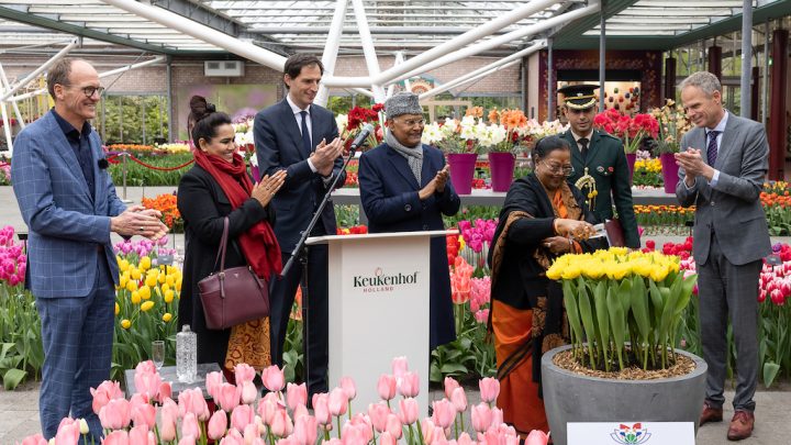 President van India geeft naam aan nieuwe tulp