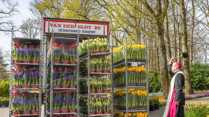 Persuitnodiging dinsdag 4 april: vertrek bloemen voor het Sint Pietersplein
